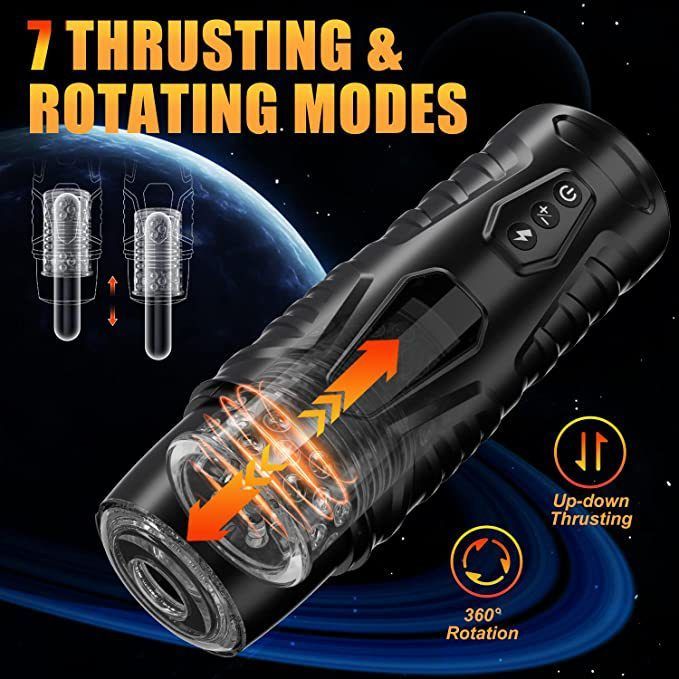 Automatic Male Masturbator Sex Toys for Men, Sync Pocket Pussy | 7 Thrusting & 7 Rotating Modes Adult Toy, Hands Free Male Sex Toys with LCD Display, Visual Window & Mounting Base Sex Machine