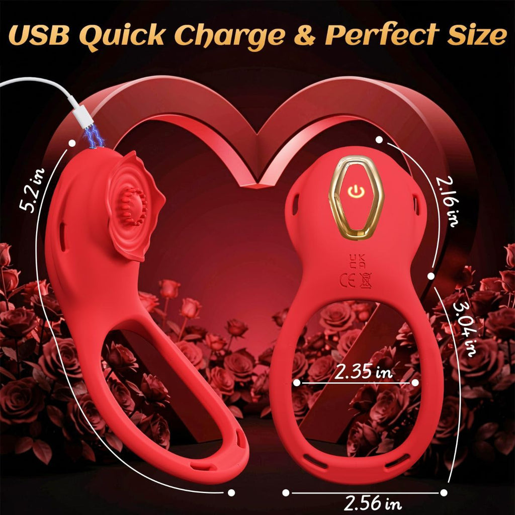 Couples Sex Toys App Remote Control Wearable Panty Vibrator, Rose Toy Vibrating Cock Ring with 10 Vibration Tapping Clit Stimulator Women Sex Toy, BDSM Vibrators for Men Sexual Pleasure Adult Toy