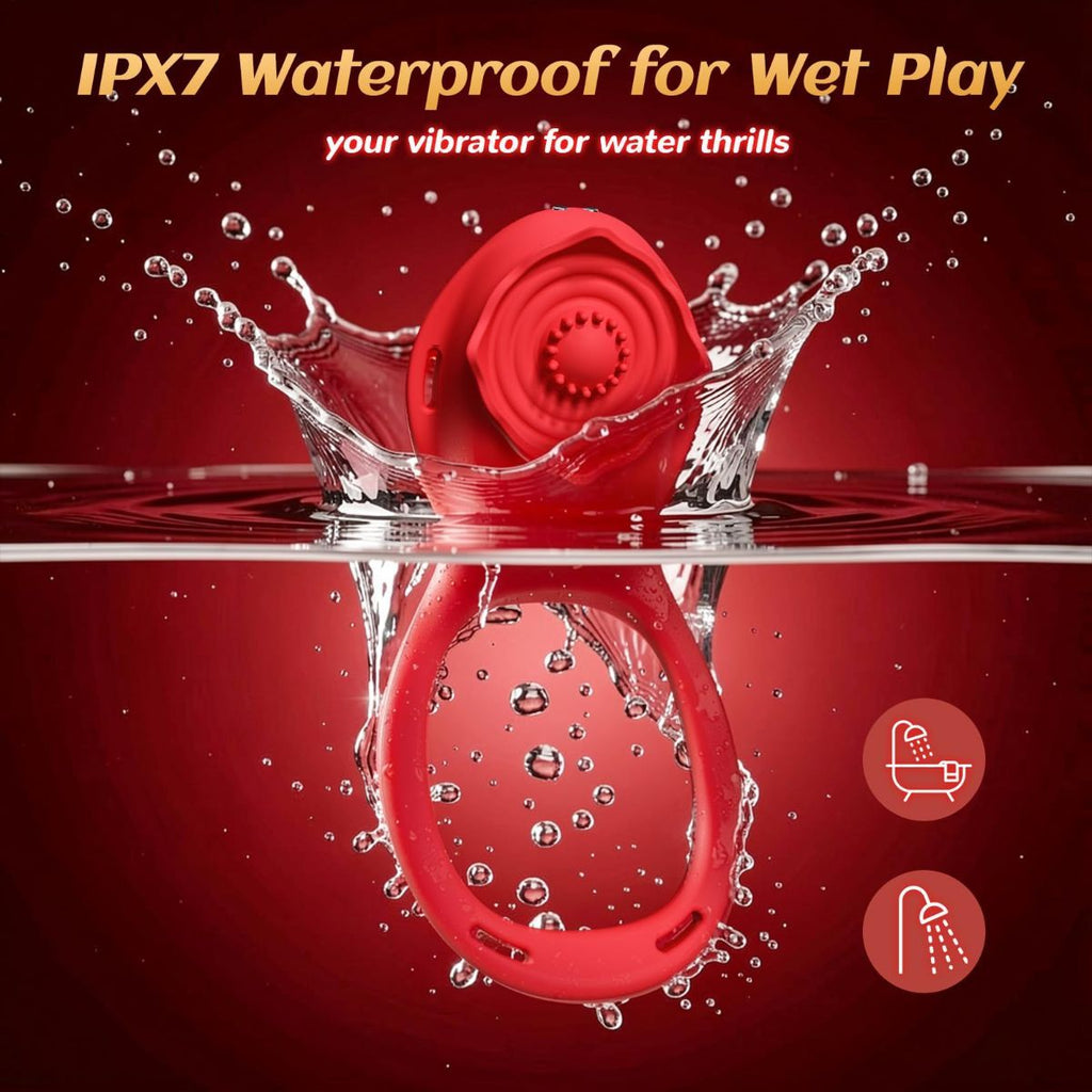 Couples Sex Toys App Remote Control Wearable Panty Vibrator, Rose Toy Vibrating Cock Ring with 10 Vibration Tapping Clit Stimulator Women Sex Toy, BDSM Vibrators for Men Sexual Pleasure Adult Toy