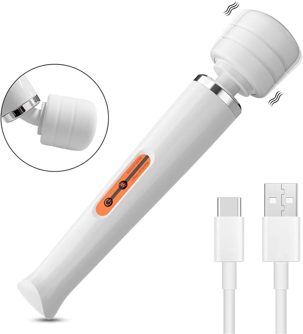 Vibrator - Dildo | Sex Toys for Couples - Sex Toys for Women - Sex Games - Sex Toys - Adult Sex Products - Powerful Vibrator, 10 Speeds, Nipple and Clitoris Stimulation - Electric Plug-In Massager (White)