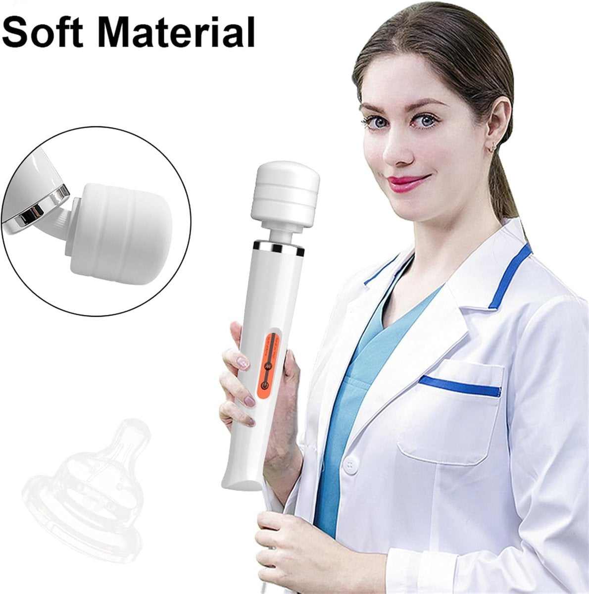 Vibrator - Dildo | Sex Toys for Couples - Sex Toys for Women - Sex Games - Sex Toys - Adult Sex Products - Powerful Vibrator, 10 Speeds, Nipple and Clitoris Stimulation - Electric Plug-In Massager (White)