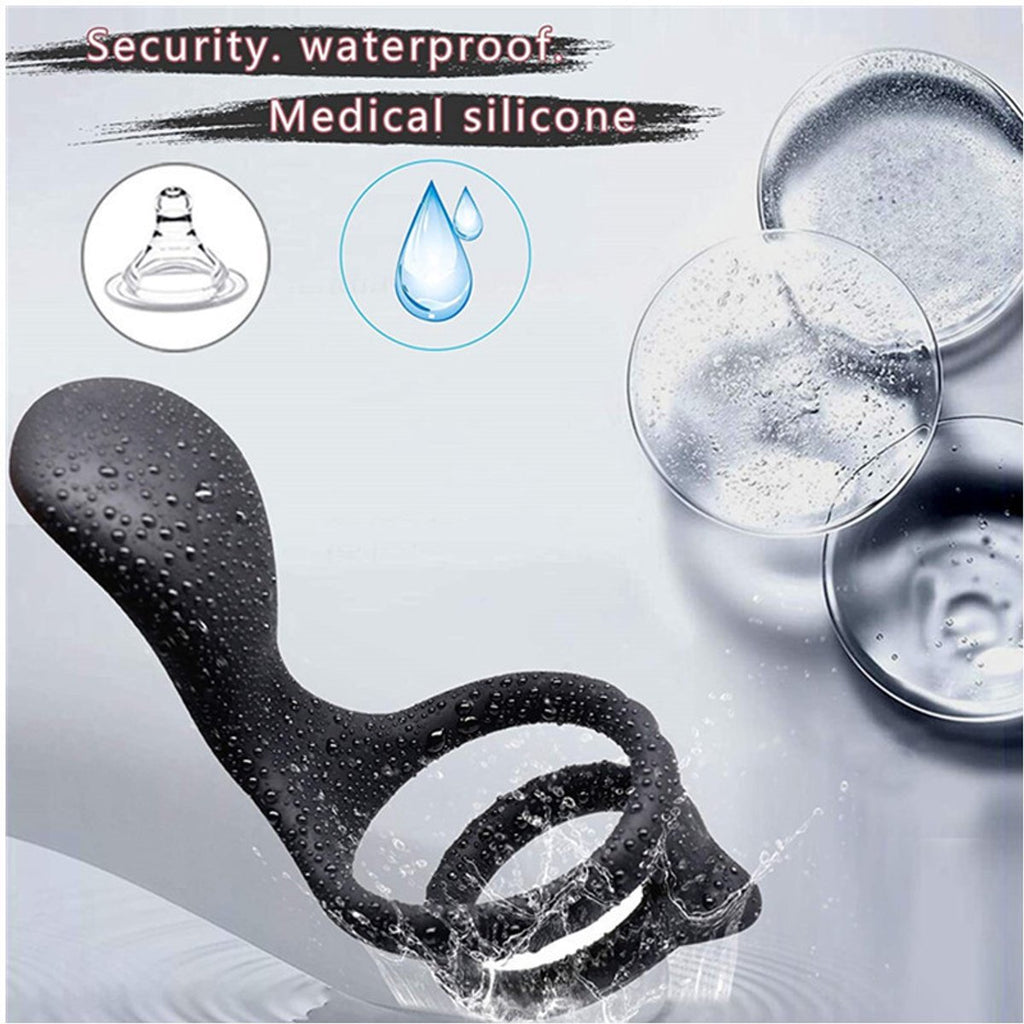 Vibrating Cock Ring - Silicone Penis Ring - Sex Toys for Couples - Sex Toys for Men and Couples - Silicone Penis Ring and Ball Stretcher Sex Toys for Men Self-Jerking Off