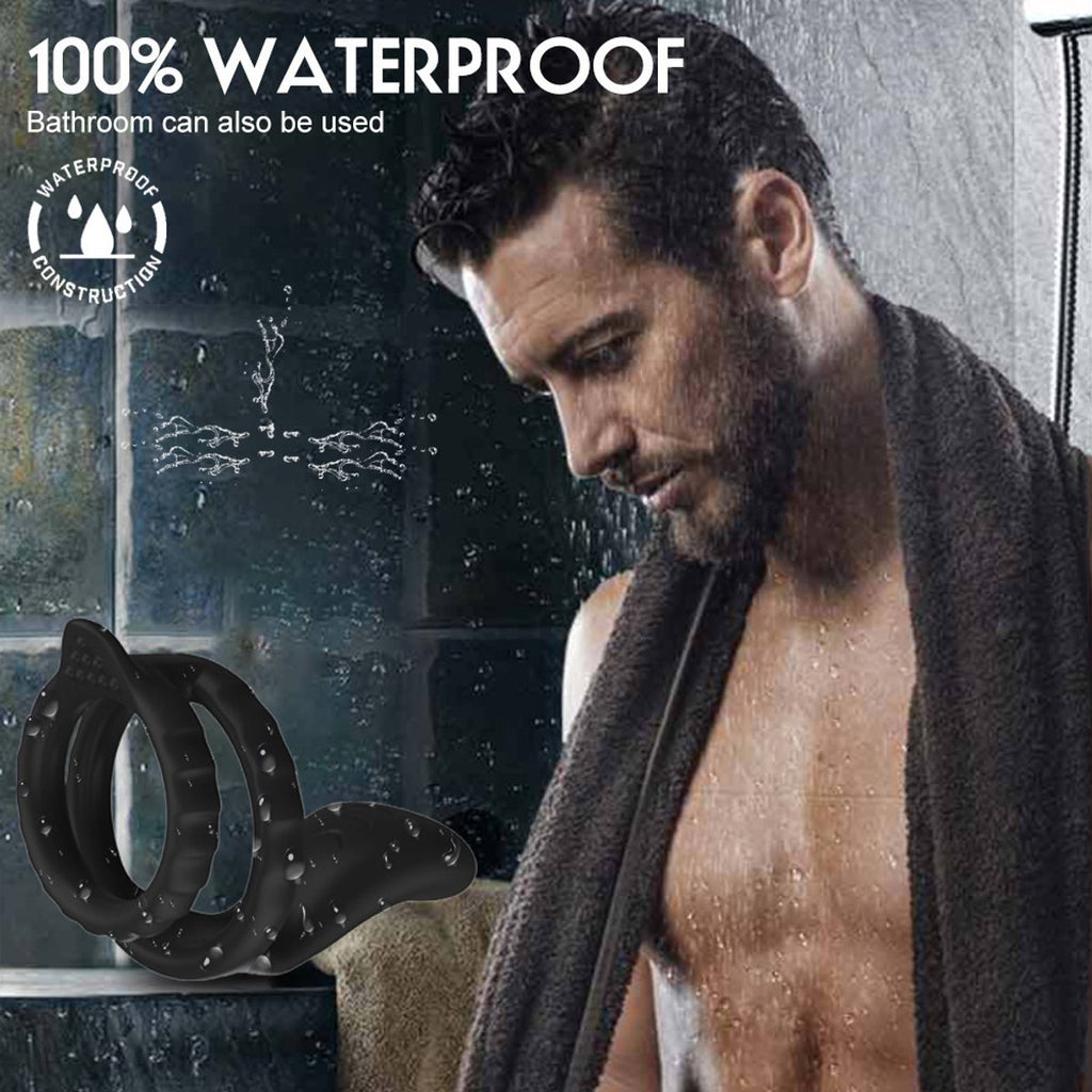 Vibrating Cock Ring - Silicone Penis Ring - Sex Toys for Couples - Sex Toys for Men and Couples - Silicone Penis Ring and Ball Stretcher Sex Toys for Men Self-Jerking Off