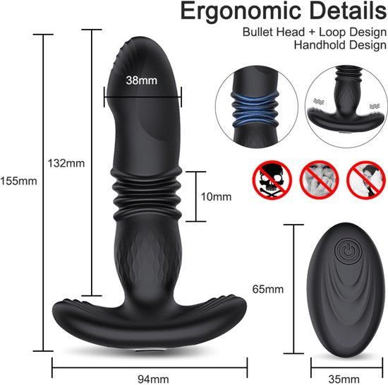 Sex toys for women - Sex toys for couples - Sex games - Retractable anal plug - Vibrating - Wearable - Unisex vibrator - Sex toys for adults - Remote control