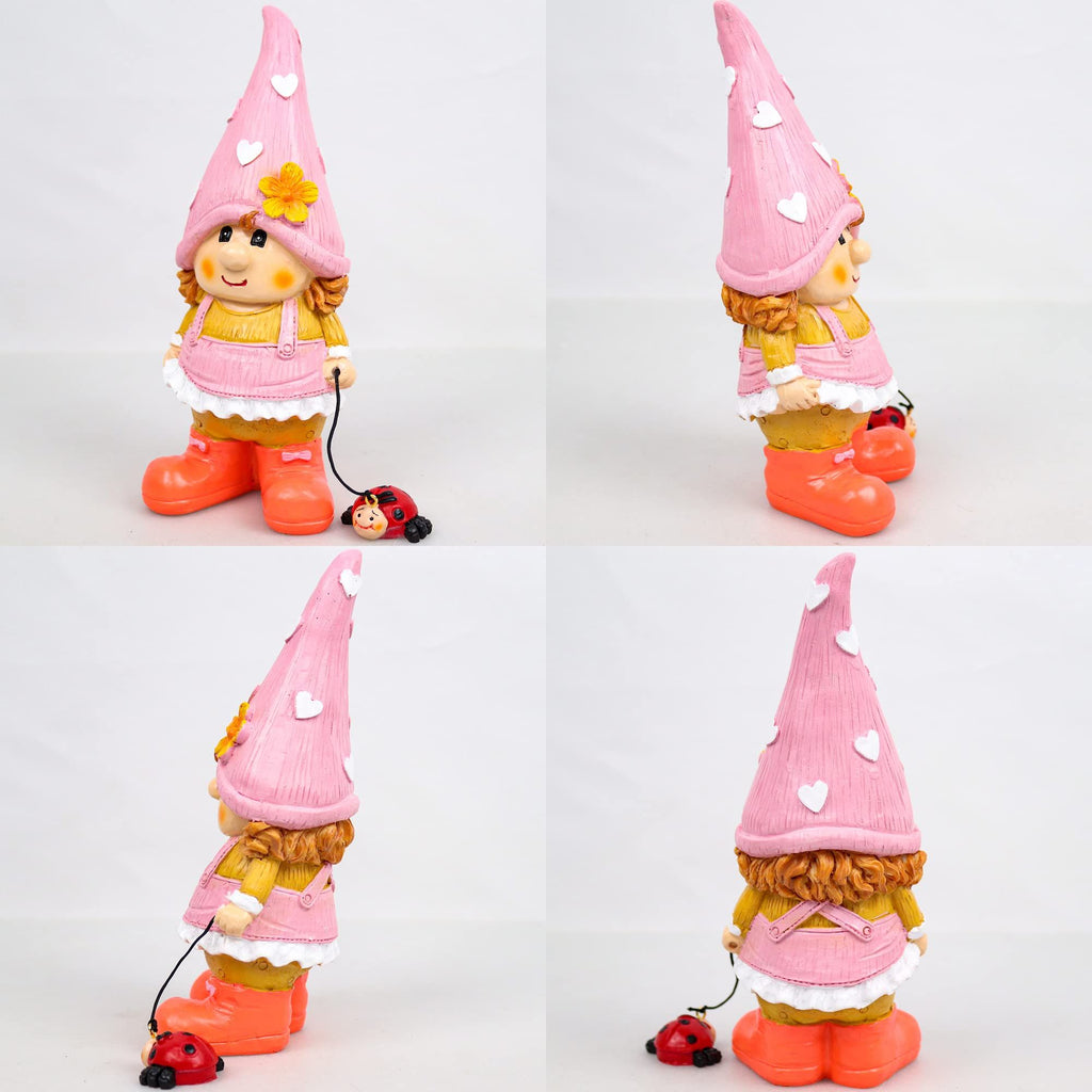 Garden Gnome Outdoor Decoration Statue Naughty Couple Sculpture Decor for Indoor Lawn Yard Patio Ornaments Resin (Gnome Girl)