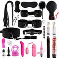 House Of Dasein Bdsm Beginner's Sex Toy Kit With Vibrator Nipple Suckers Restraints - Black