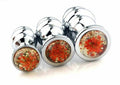 House Of Dasein 3Pcs / Set Spiral Flower Crystal Butt Plug Anal Sex Toys For Couples - Orange