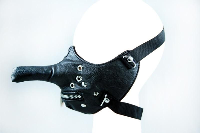 House Of Dasein Bdsm Humiliation Play Long Nose Mask Bondage Gear Sex Toys For Couples - Black