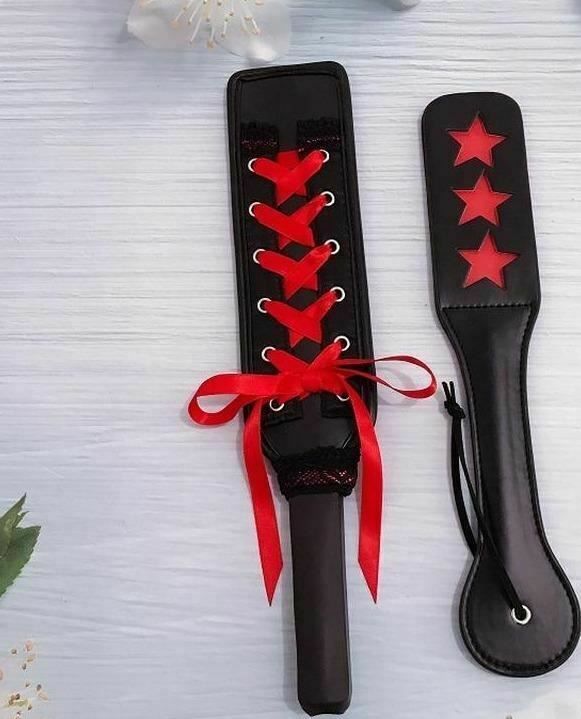 House Of Dasein Bdsm Sex Toys Kits With Paddles Collar Bondage Tape Blindfold And Gag - Red
