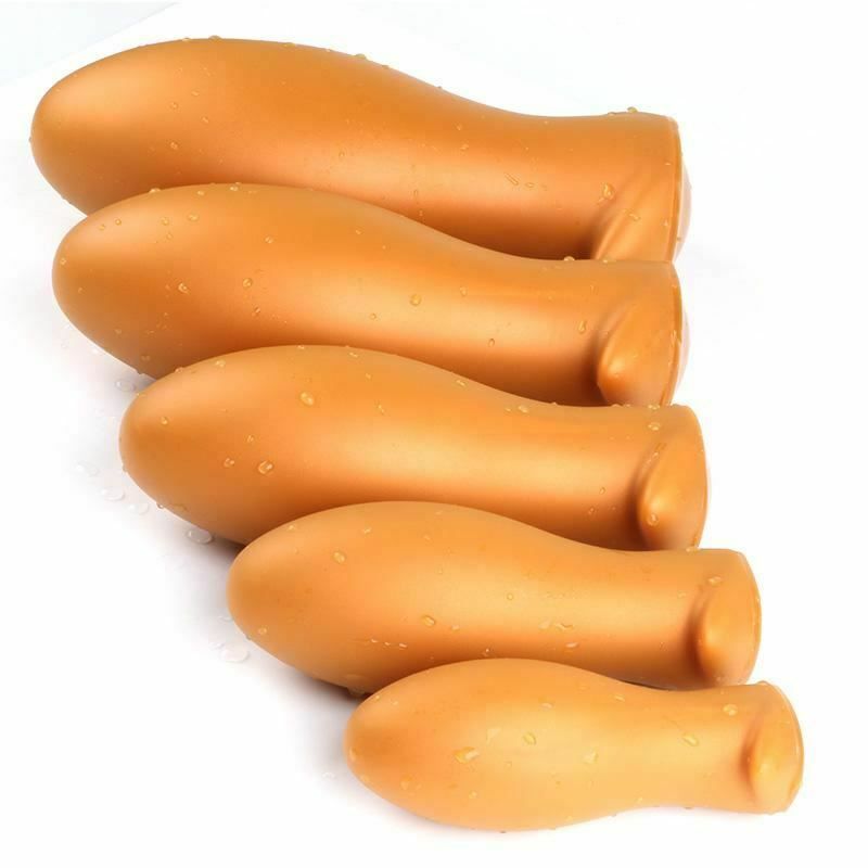 House Of Dasein Silicone Big Butt Plug Gold Or Black Anal Sex Toys - Black - L