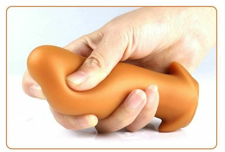 House Of Dasein Silicone Big Butt Plug Gold Or Black Anal Sex Toys - Gold - Xxxl