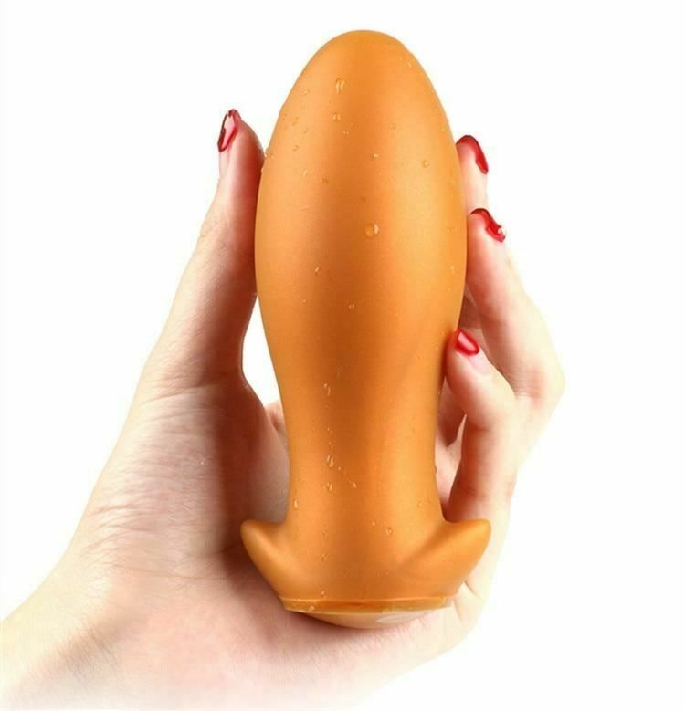 House Of Dasein Silicone Big Butt Plug Gold Or Black Anal Sex Toys - Black - Xxl