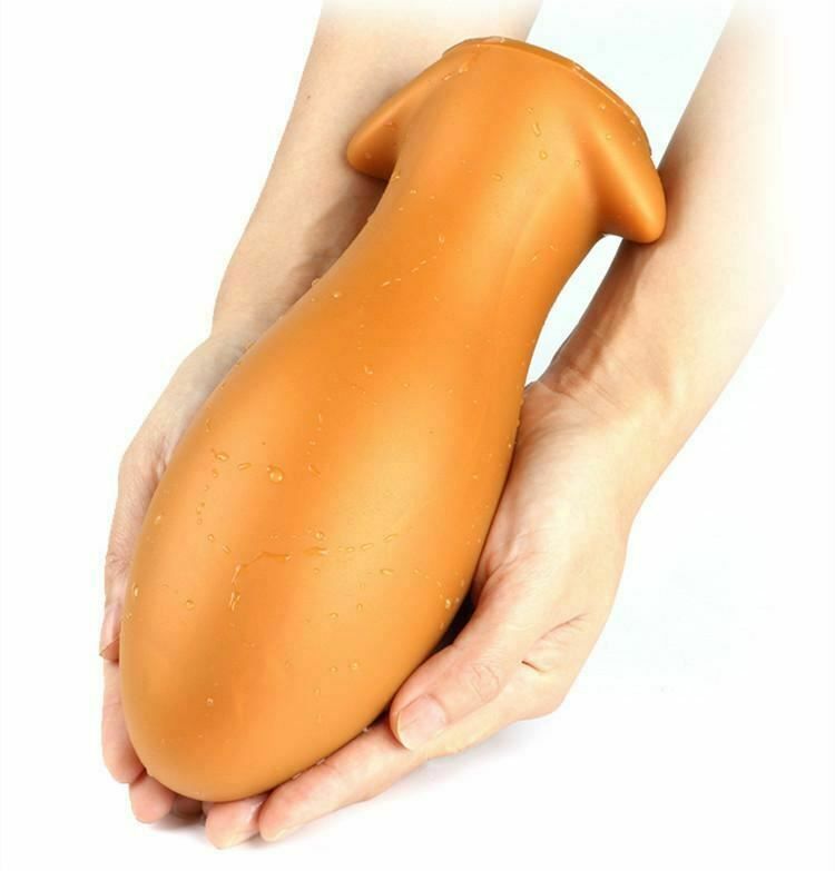House Of Dasein Silicone Big Butt Plug Gold Or Black Anal Sex Toys - Black - Xxxl