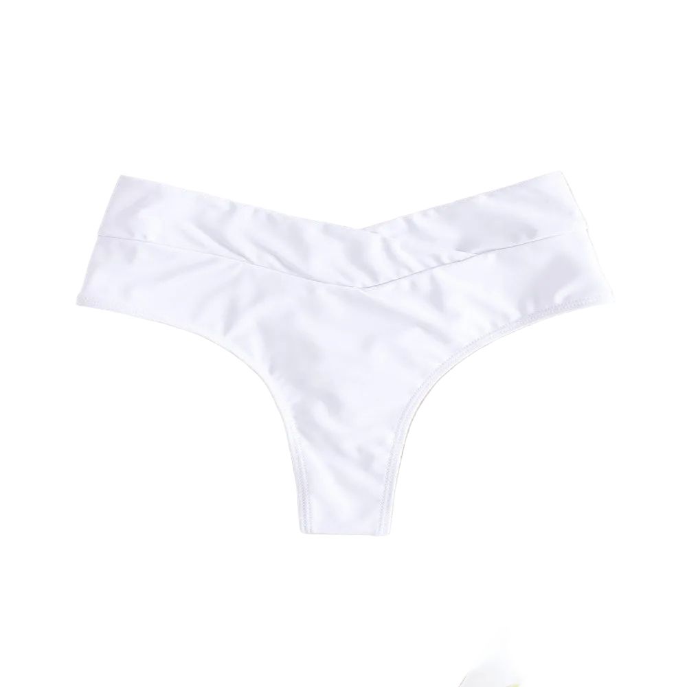 Sexy Cross Bikini Bottoms Thong For Women - White - S