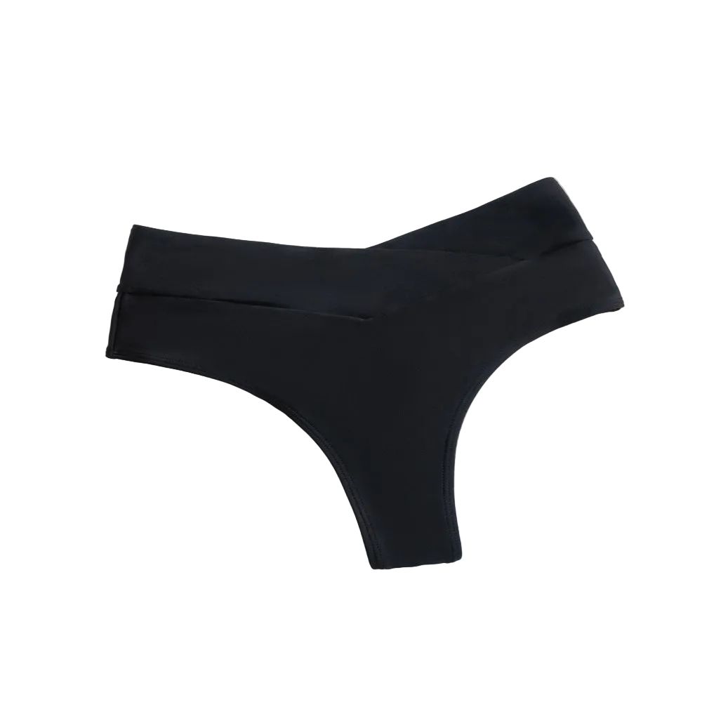 Sexy Cross Bikini Bottoms Thong For Women - Black - M
