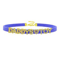 House Of Dasein Sexy Gold Color Letters Daddys Toy Choker Collar Necklace Men Women Ddlg Role Age Play Suede Leather Chocker Cosplay Jewelry - Royal Blue - 32Cm Plus 7Cm - Daddys Toy