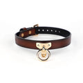 House Of Dasein Blackwolf Bondage Genuine Leather Collar Slave Bed Neck Restraint With Leash Bdsm Erotic Sex Toys For Women Couples Adult Games - Brown Collar