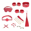 House Of Dasein Bondage Kits Adult Toys Bdsm Set Handcuffs Whip Restraint - Red Set