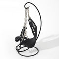 House Of Dasein Bdsm Bondage Collar Soft Leather And Iron Chain Link Metal Hole Slave Collars For Women Sex Toys Couples Restraints - Swing Frame
