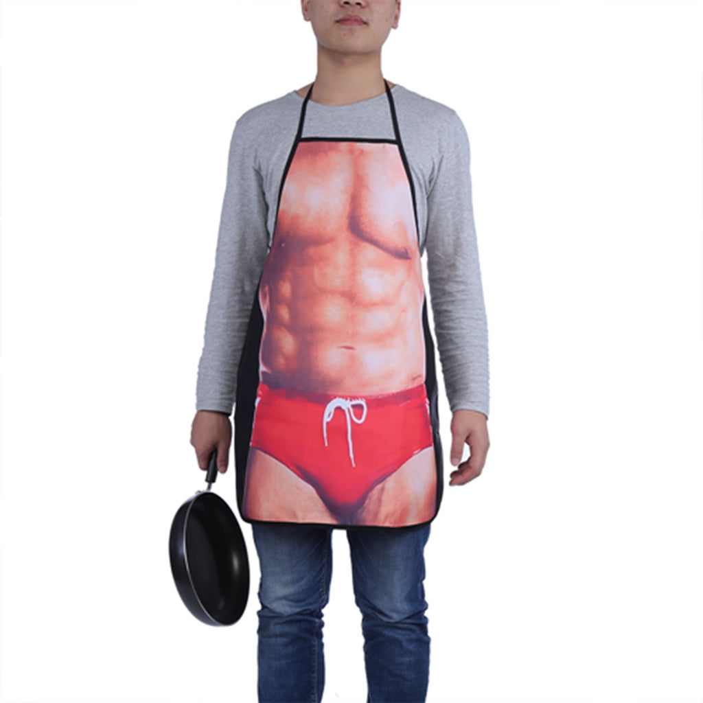 3D Funny Cooking Apron Sexy Man Woman Apron Waterproof Apron (Sexy Man)