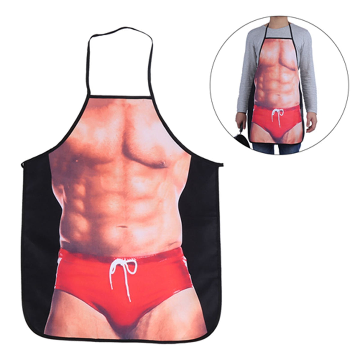 3D Funny Cooking Apron Sexy Man Woman Apron Waterproof Apron (Sexy Man)
