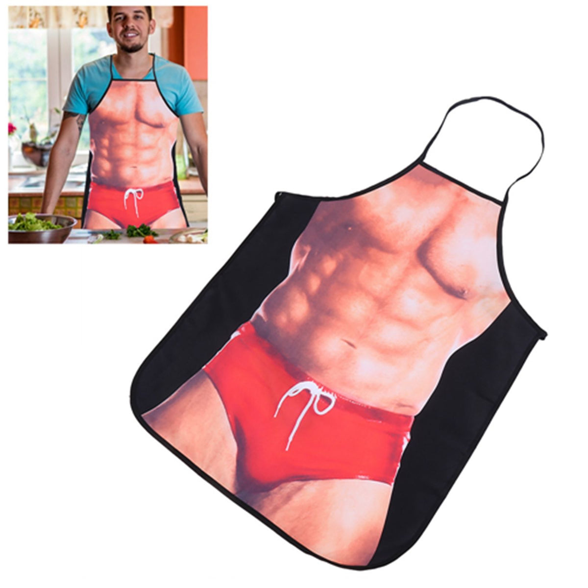 3D Funny Cooking Apron Sexy Man Woman Apron Waterproof Apron (Sexy Man)
