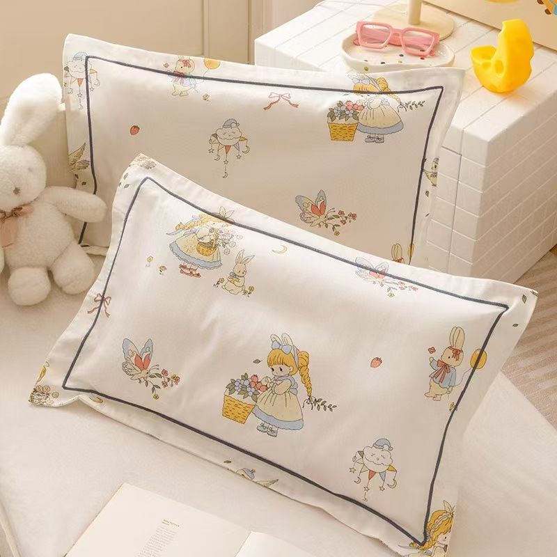 60s Cotton Pillowcase Cartoon Print 30x50cm Naughty bunny jxx 40*60cm (single pillowcase)