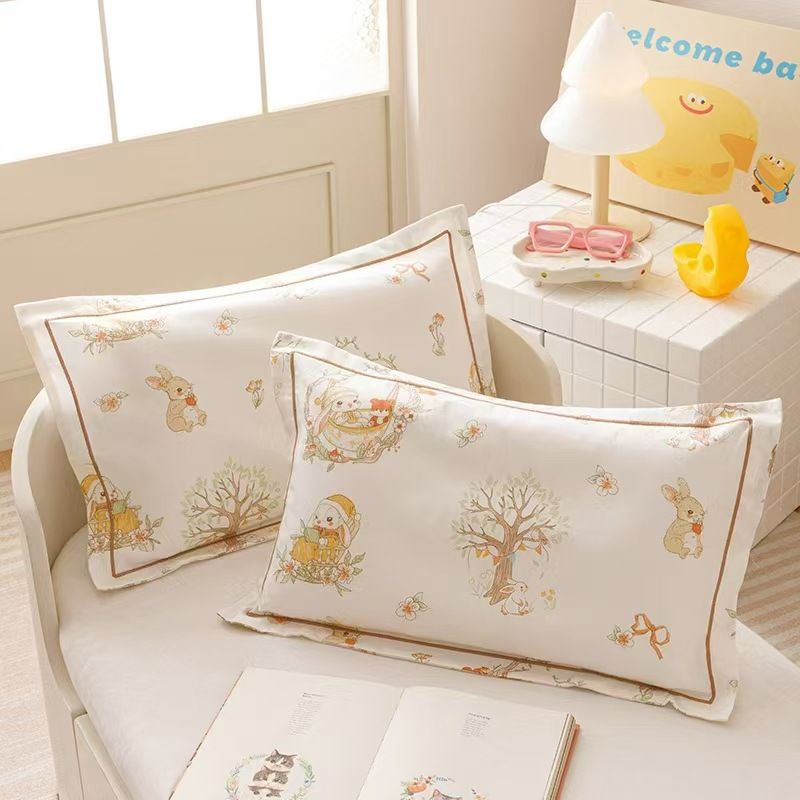60s Cotton Pillowcase Cartoon Print 30x50cm Naughty bunny jxx 35*55cm (single pillowcase)