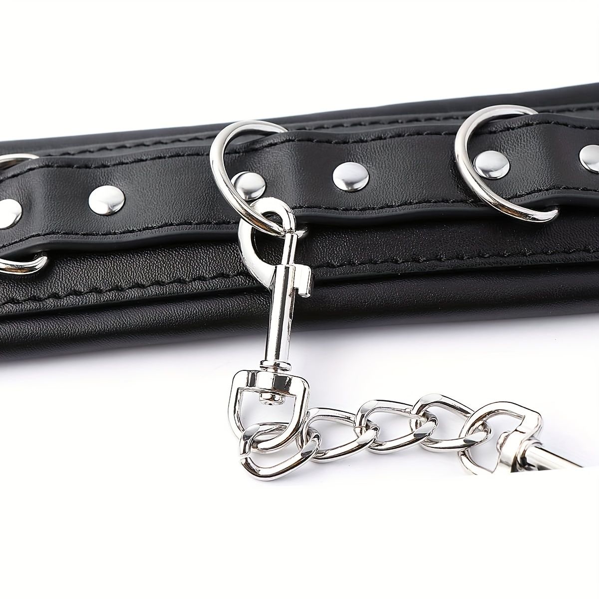 Padded Faux Leather Sex Cuffs, BDSM Bondage Restraints Toys Bondage Handcuffs and Ankle Cuffs for Sex(Handcuffs and Ankle Cuffs Set, Black)