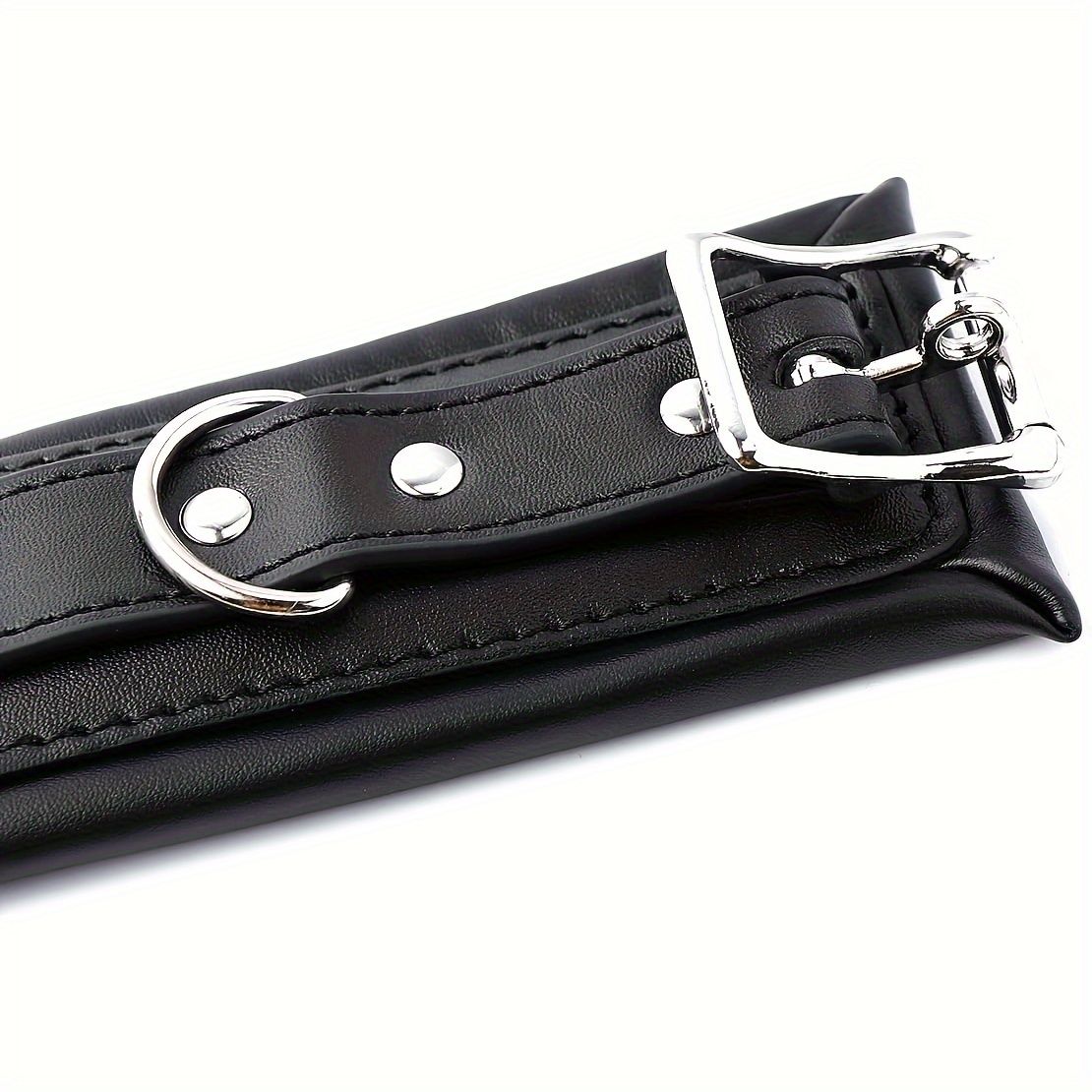 Padded Faux Leather Sex Cuffs, BDSM Bondage Restraints Toys Bondage Handcuffs and Ankle Cuffs for Sex(Handcuffs and Ankle Cuffs Set, Black)
