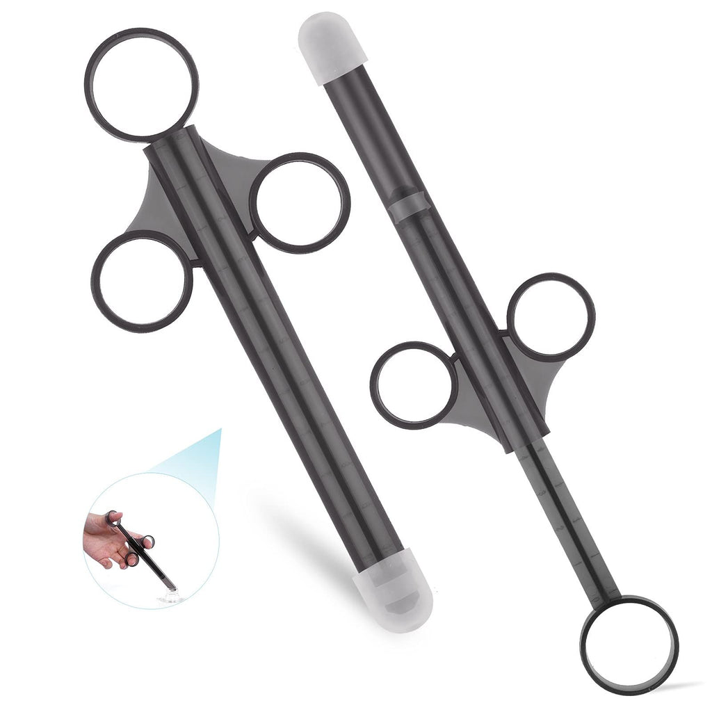 Lube Applicator Syringes, Lubricant Tube Shooter with Smooth Rounded Cap for Men, Women & Couples [10ml Scales][Gray & Gray]