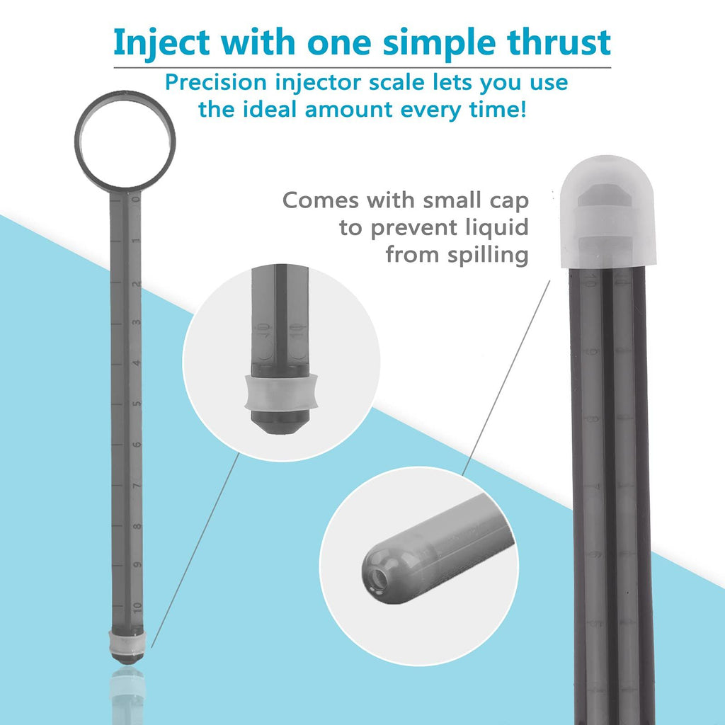 Lube Applicator Syringes, Lubricant Tube Shooter with Smooth Rounded Cap for Men, Women & Couples [10ml Scales][Gray & Gray]
