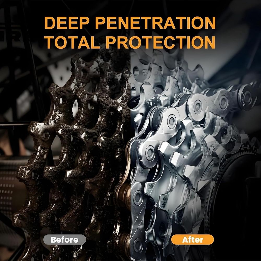 Rust-Resistant Bicycle Chain Lubricant, Multi-Purpose Lubricant Spray, Protects Against Wear, Reduces Friction, Fights Corrosion to Reduce Noise & Chainsuck