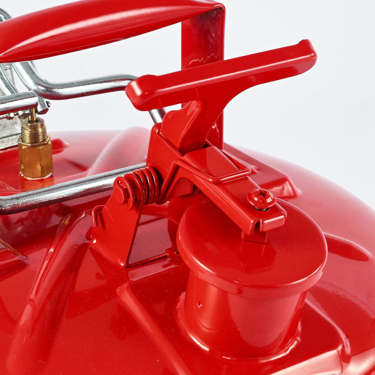 Safety Gas Can, 19 L Type II Red Safety Can for Gasoline with Stainless Steel Flame Arrester, Self-Closing Lid, and Flexible Metal Spout, Carbon Steel Flammable Storage with Ergonomic Handle