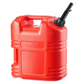 Fuel Container, 19 L, Gas Tank with Spout & Clear Scale, 15 L/min Max Flow Rate, Secure & Leak-proof, Portable Flat Fluid Container for Most Cars Motorcycle ATV UTV, Red, 1 Pack